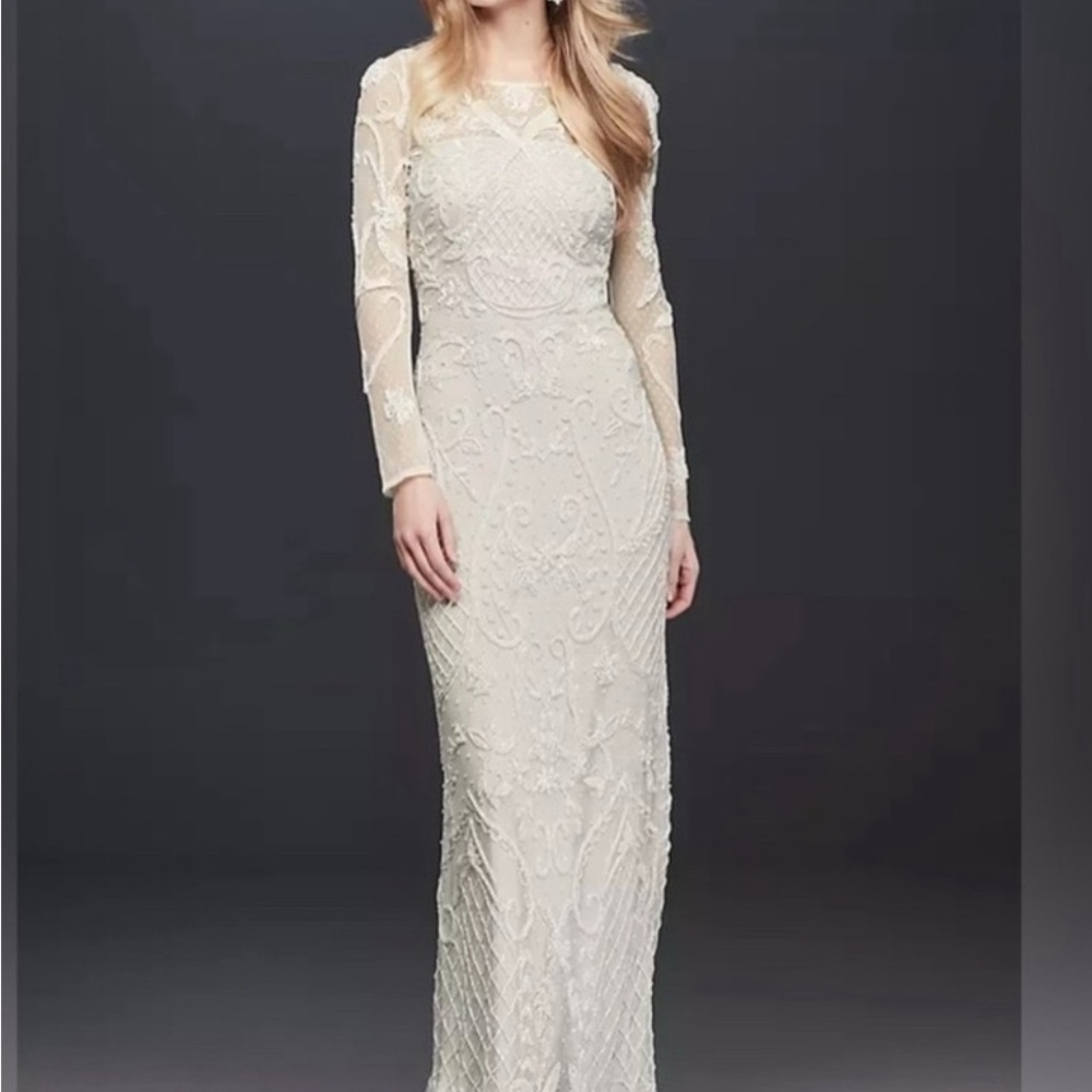 Long Ivory Beaded Dress